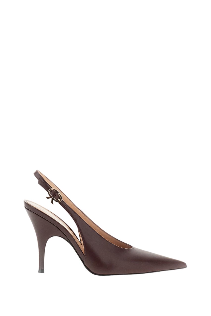 Gianvito Rossi Brown Sofia Sling Leather Pumps Bruin