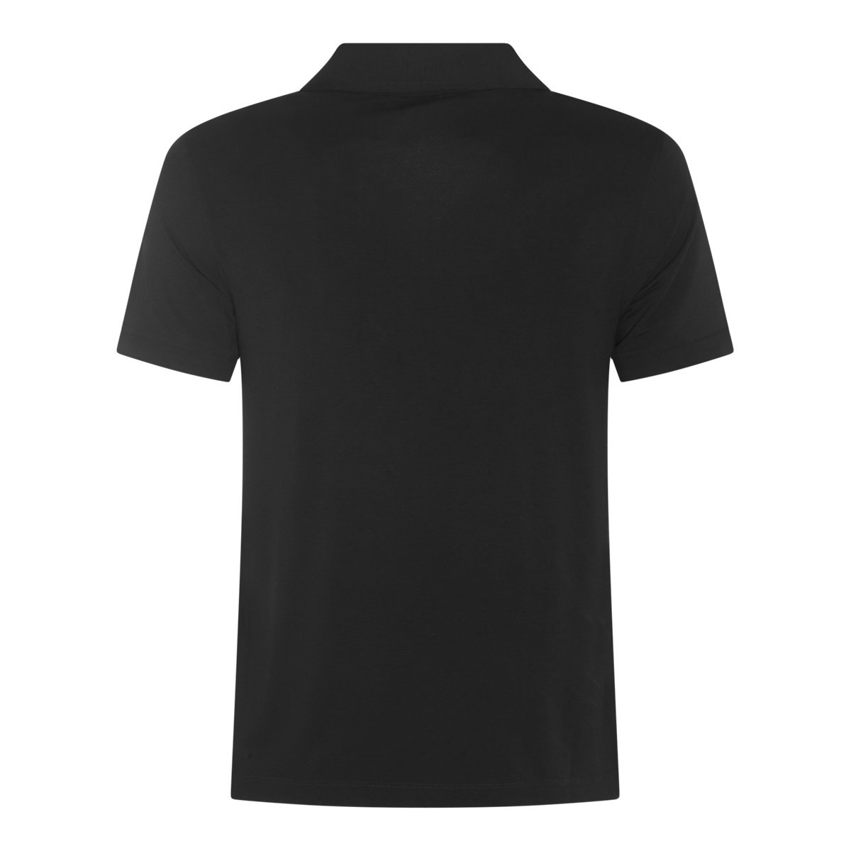 Giorgio Armani Cotton Polo Shirt With V-Neck And Short Sleeves Zwart