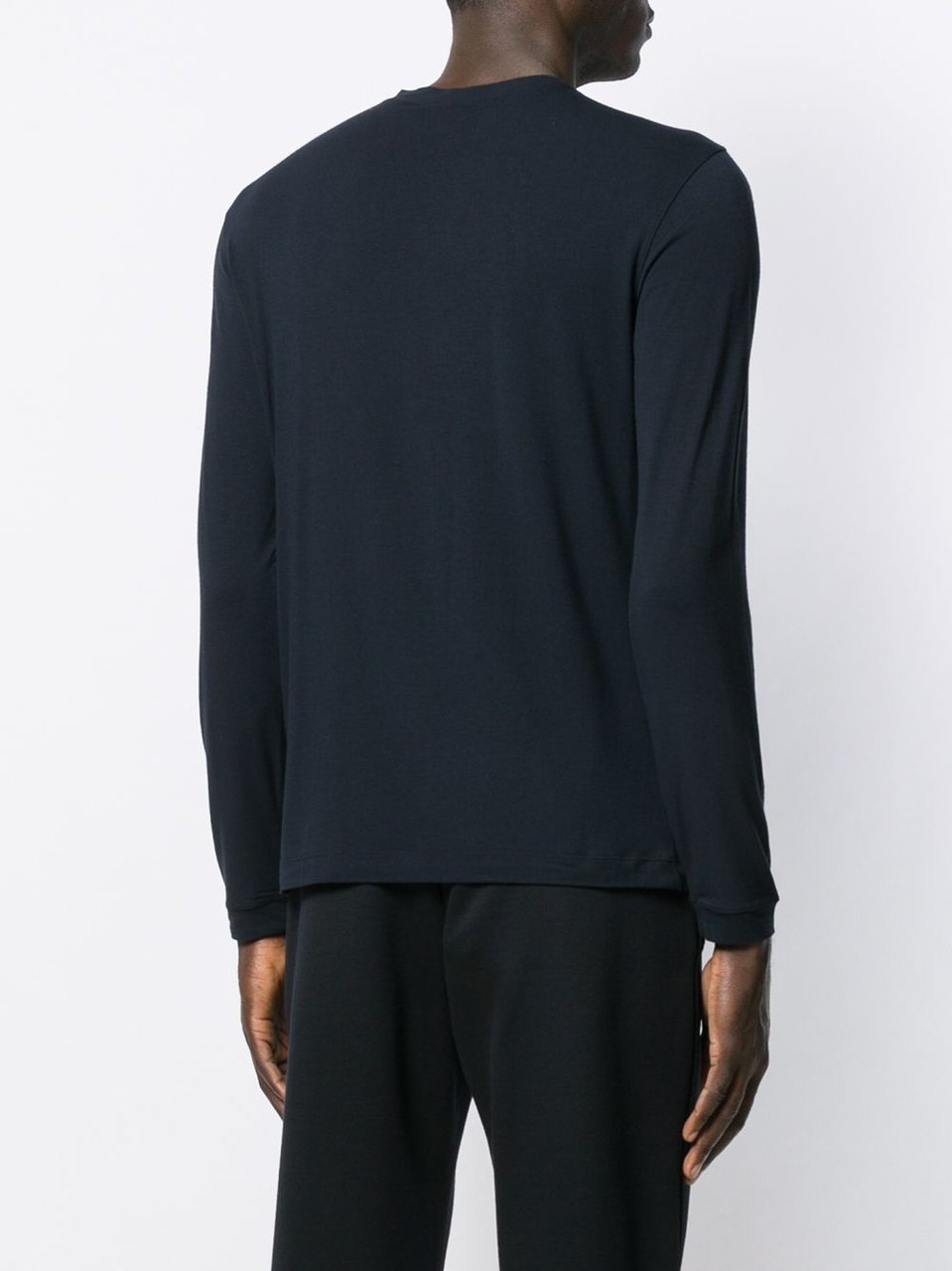 Giorgio Armani Long-Sleeve Viscose-Blend T-Shirt with Minimalist Design Zwart