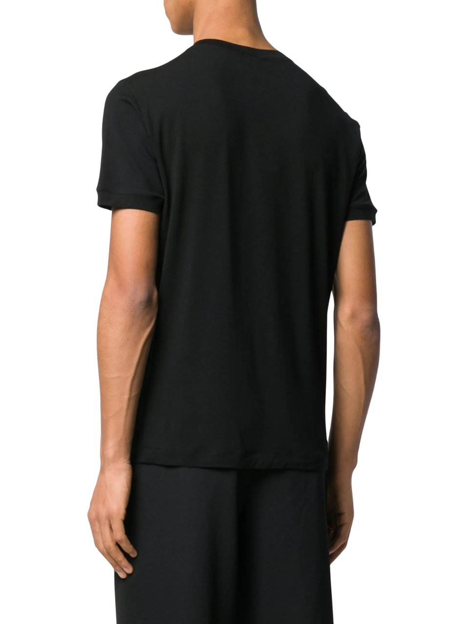 Giorgio Armani Blue Stretch Viscose Crewneck T-Shirt Blauw