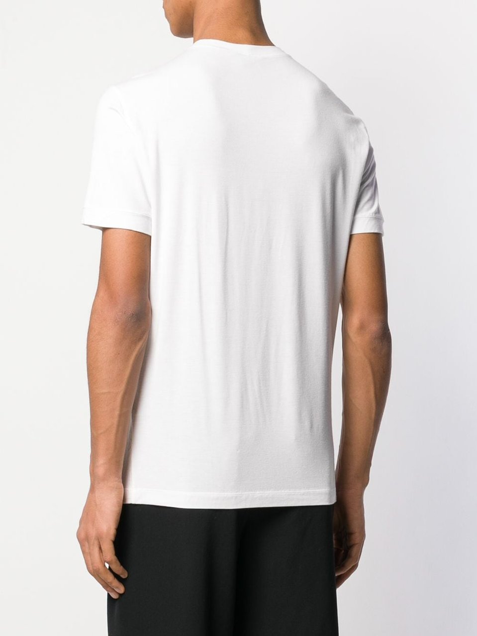 Giorgio Armani Short-Sleeve Embroidered Logo T-Shirt Wit