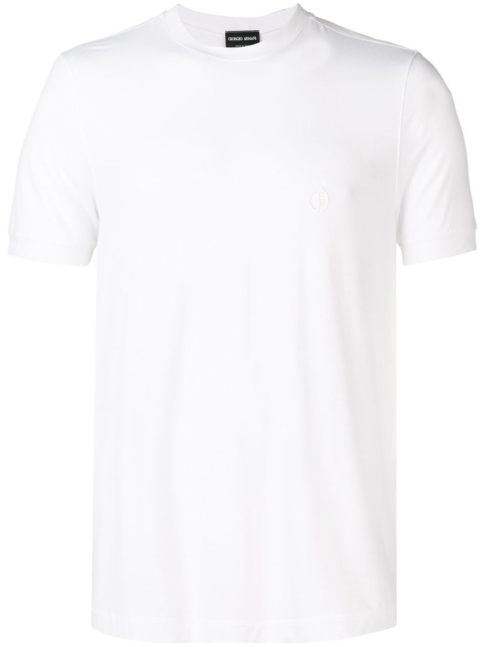 Giorgio Armani Short-Sleeve Embroidered Logo T-Shirt Wit