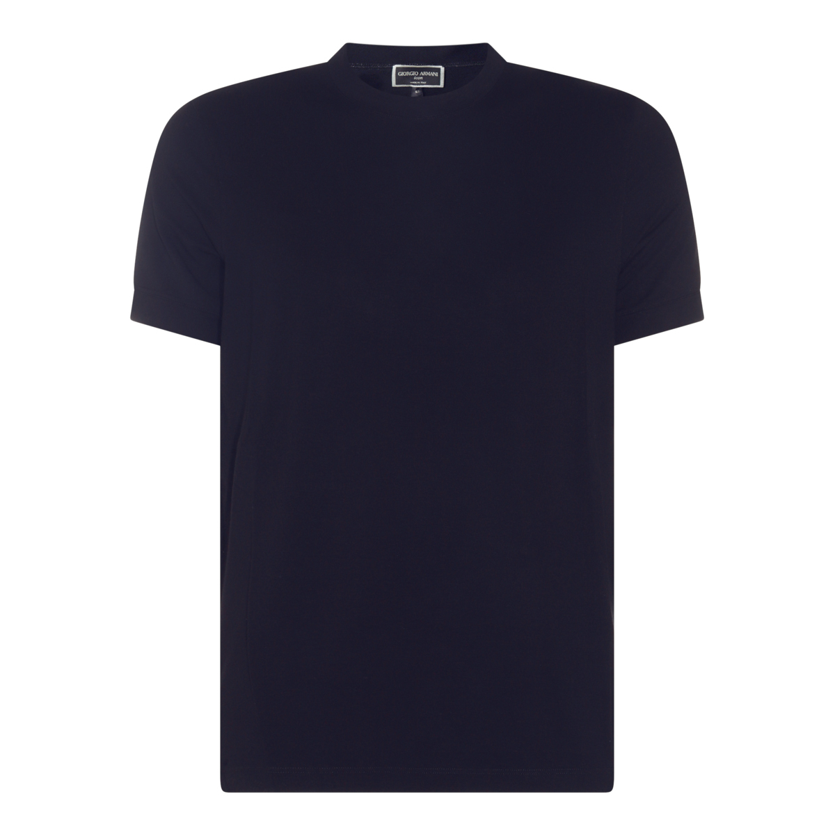 Giorgio Armani Blue Slim-Fit Crew Neck Embroidered T-Shirt Zwart
