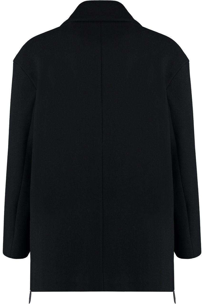 Giorgio Armani Wool blend double-breasted coat Zwart