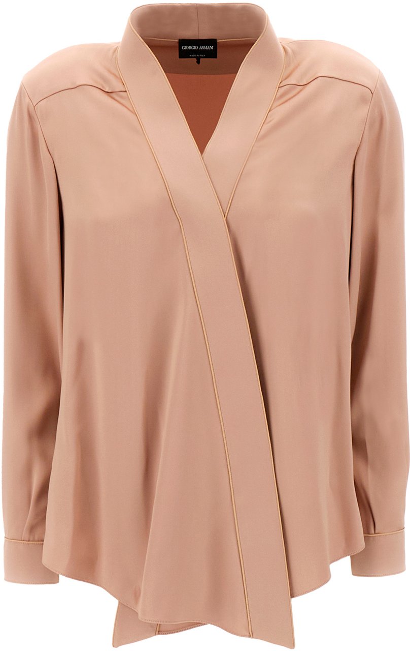 Giorgio Armani Giorgio Armani Antiqued pink silk blouse Roze