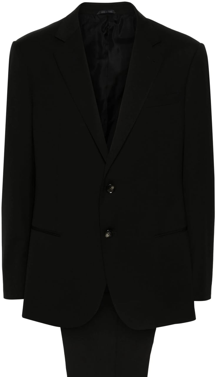 Giorgio Armani Tailored Black Notch Lapel Suit Jacket Zwart
