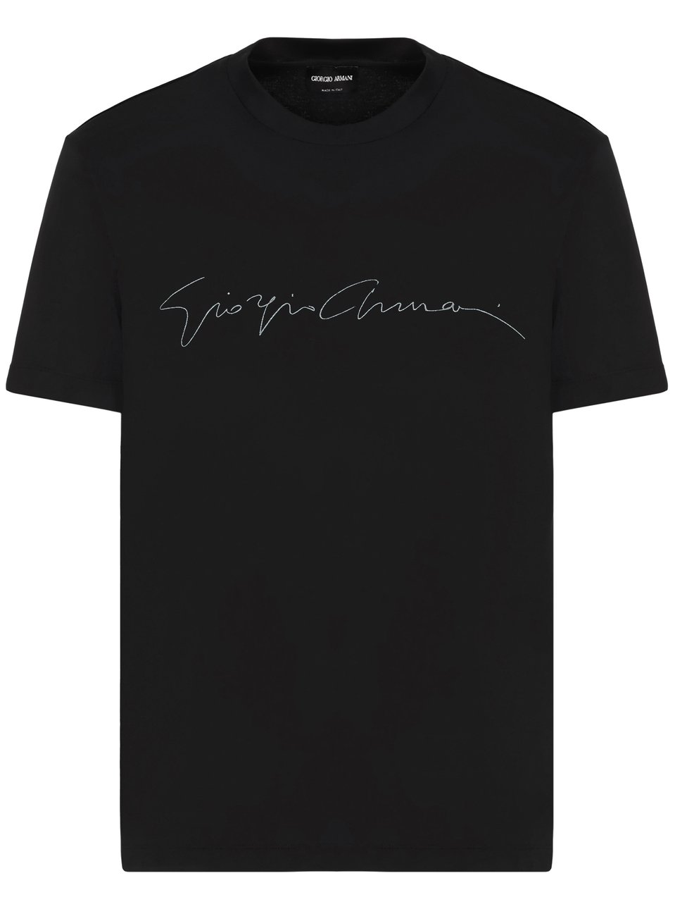 Giorgio Armani Black Slim Fit Script Logo T-Shirt Zwart