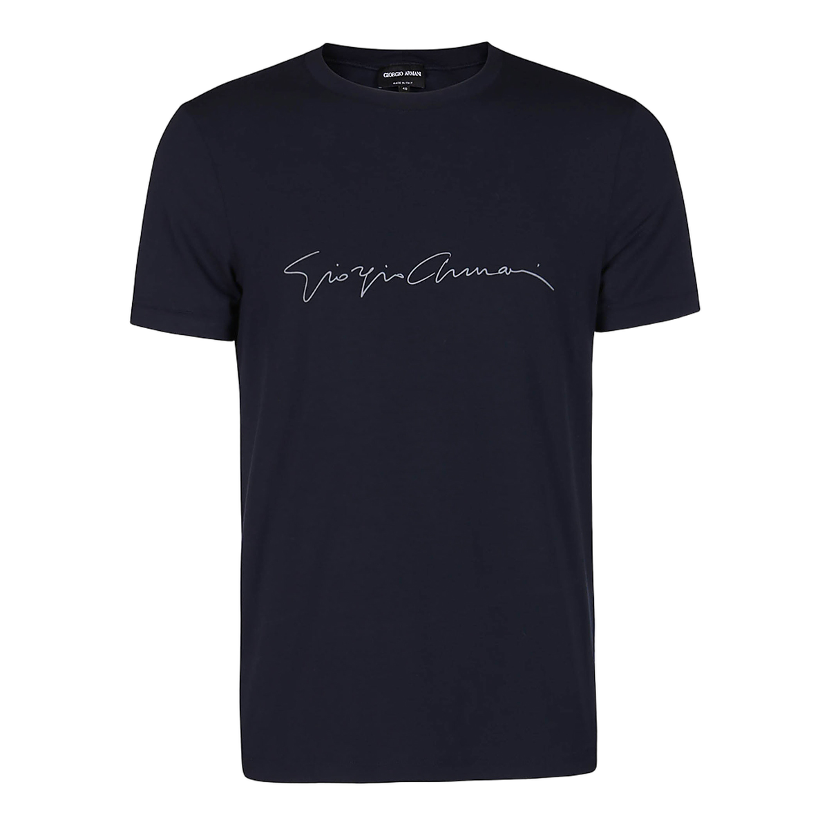 Giorgio Armani Deep Navy Blue Crew Neck T-Shirt Zwart