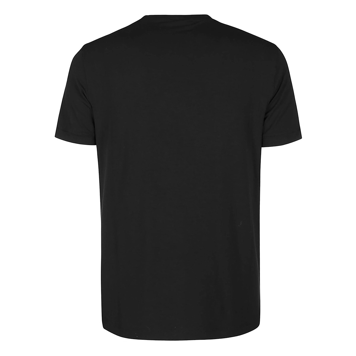 Giorgio Armani Viscose Black T-Shirt with Round Collar Zwart