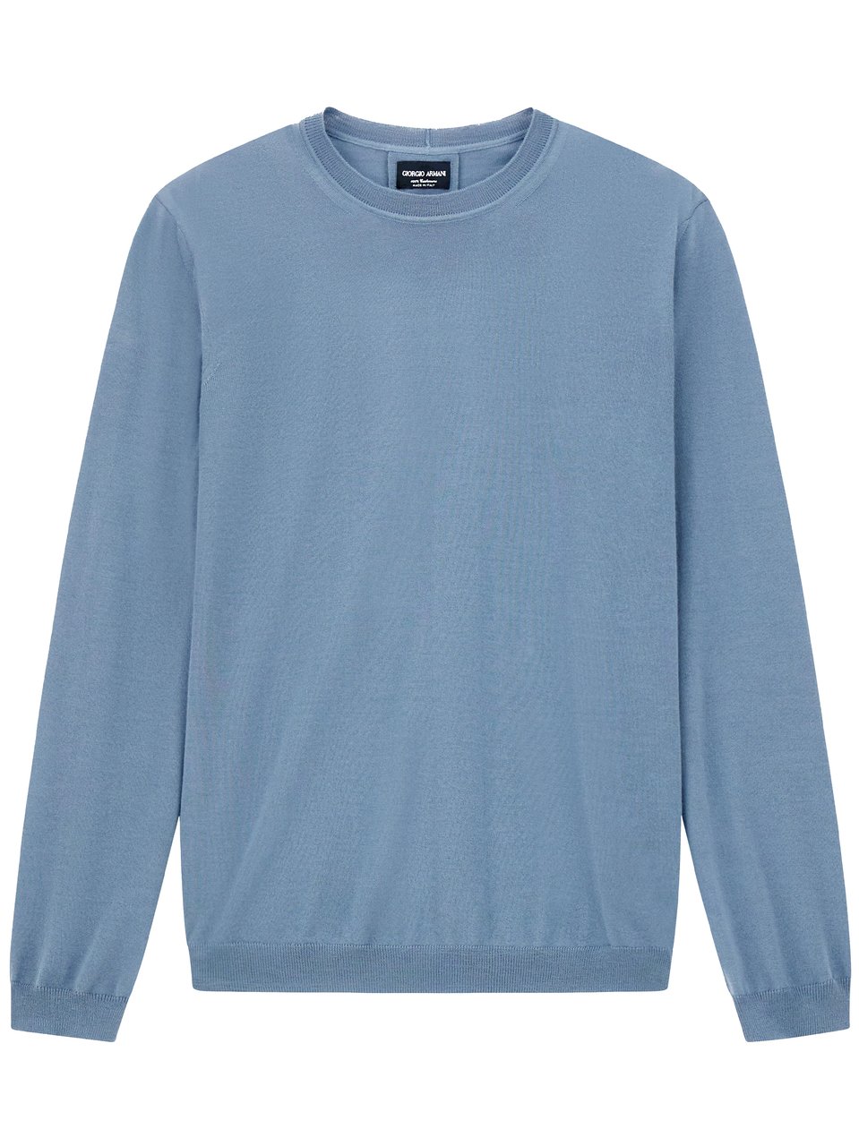 Giorgio Armani Lightweight Minimalist Crew Neck Pullover Sweater Blauw