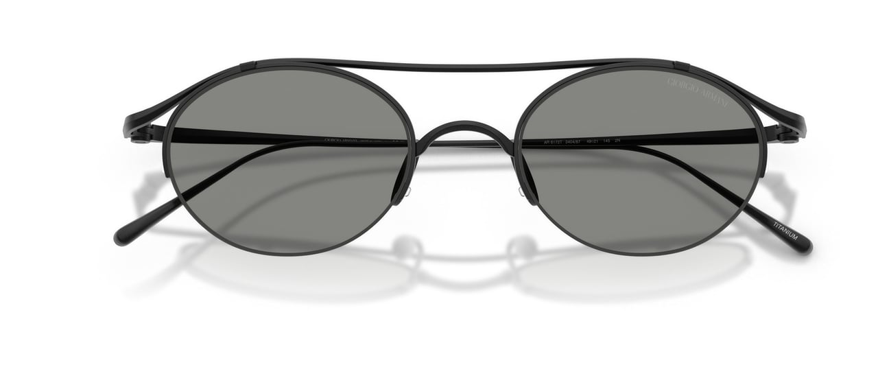 Giorgio Armani 0ar6172t Titanium Frame Sunglasses with Oval Lenses Grijs