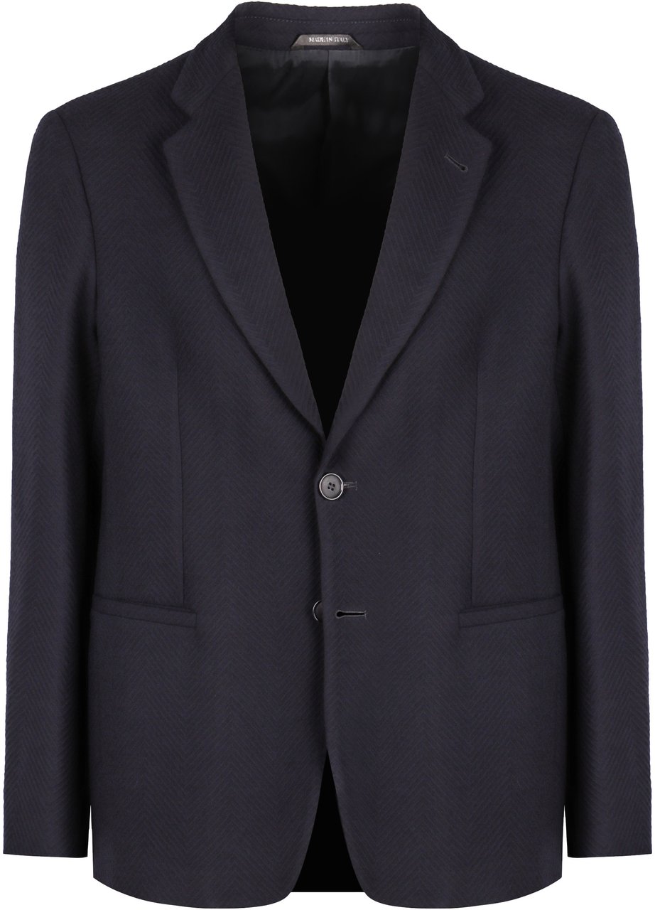 Giorgio Armani Single-breasted two-button jacket Blauw
