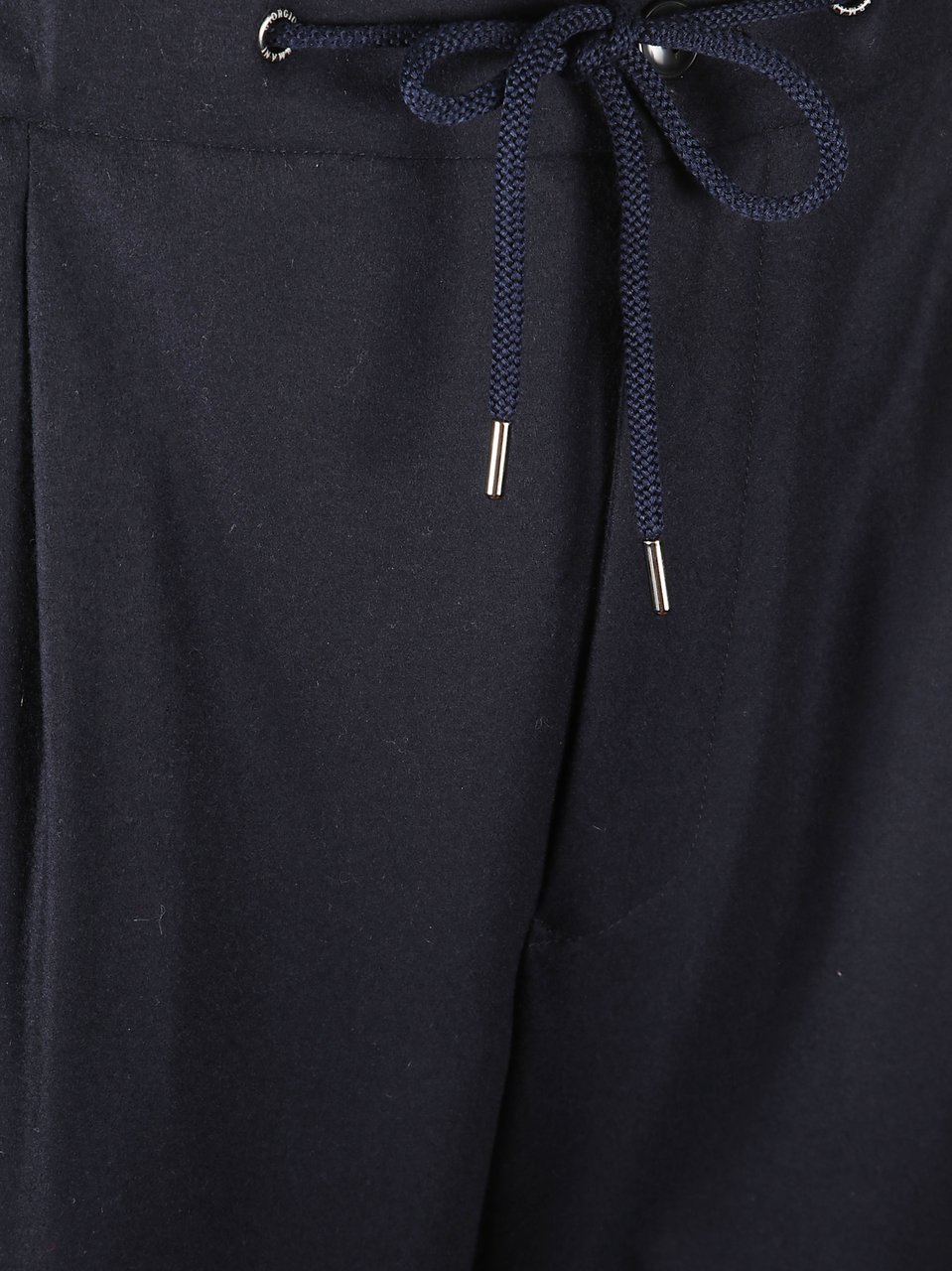 Giorgio Armani Tailored Trousers With Adjustable Drawstring And Four Pockets Zwart
