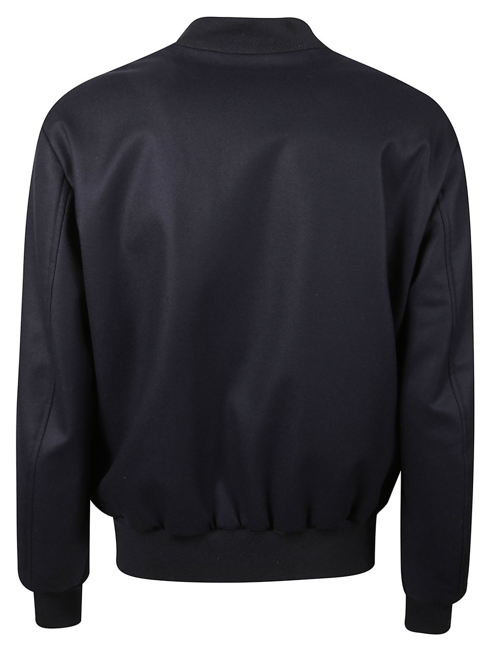 Giorgio Armani Zipped Minimalist Jacket With Ribbed Details Zwart