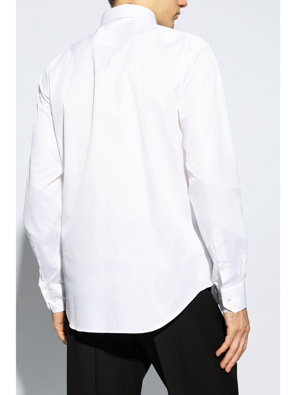 Giorgio Armani Pure Cotton Twill French Collar Shirt Wit