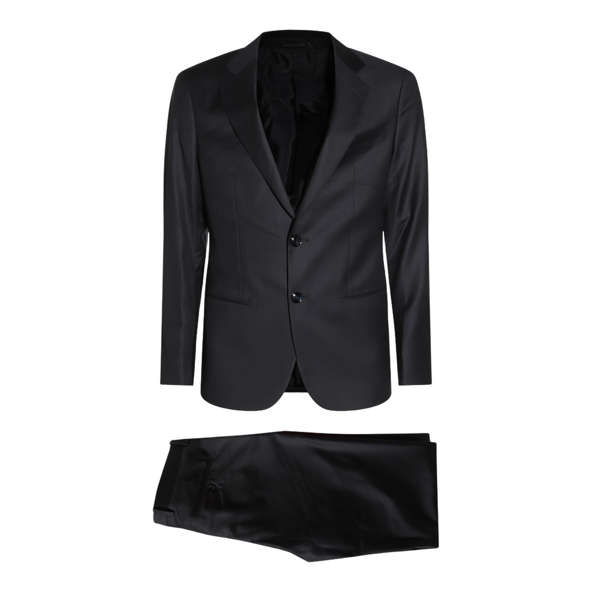 Giorgio Armani Tailored Black Suit with Classic Two-Button Blazer Zwart