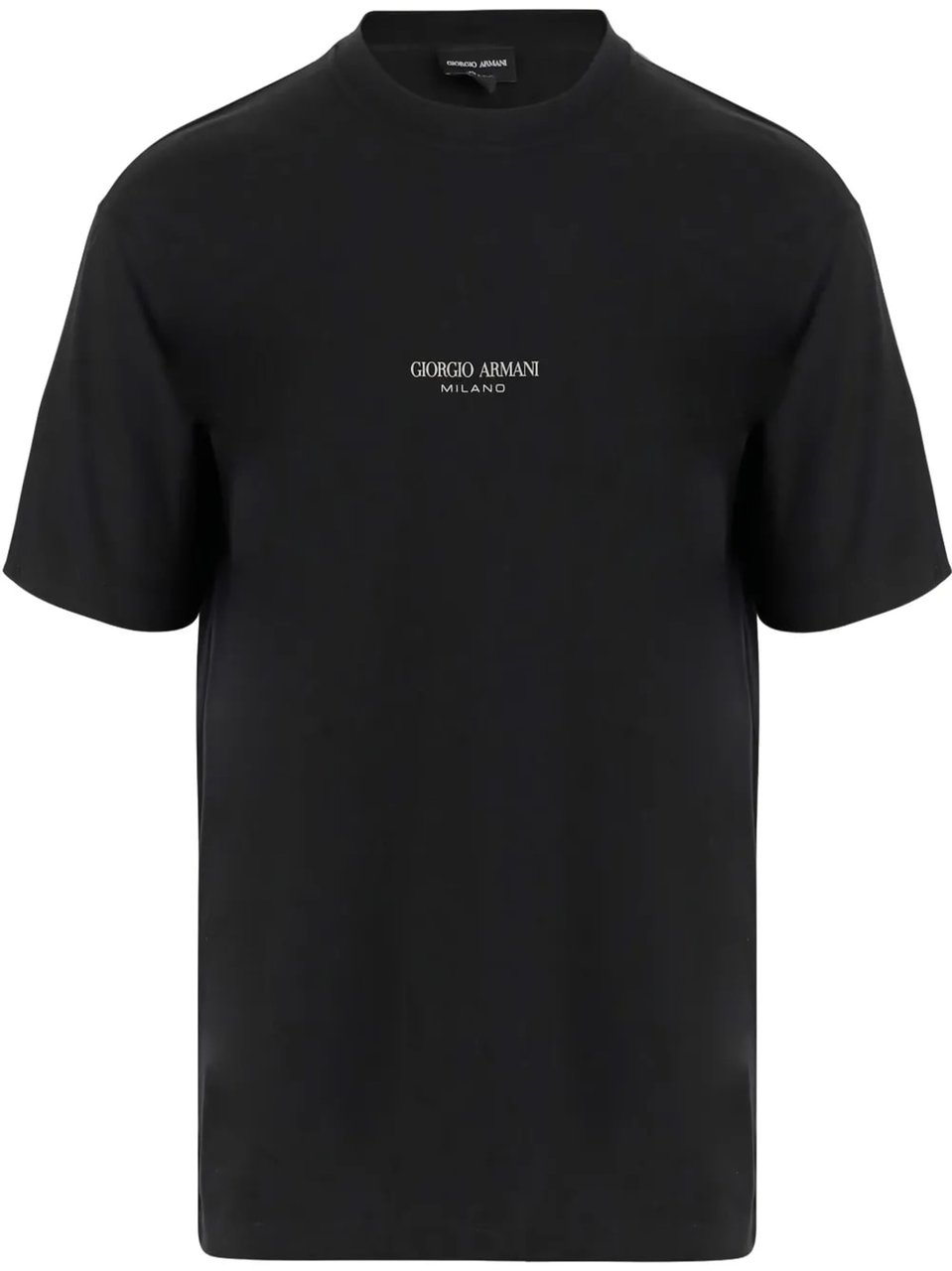 Giorgio Armani Pure Interlock Cotton Crew Neck T-Shirt Zwart