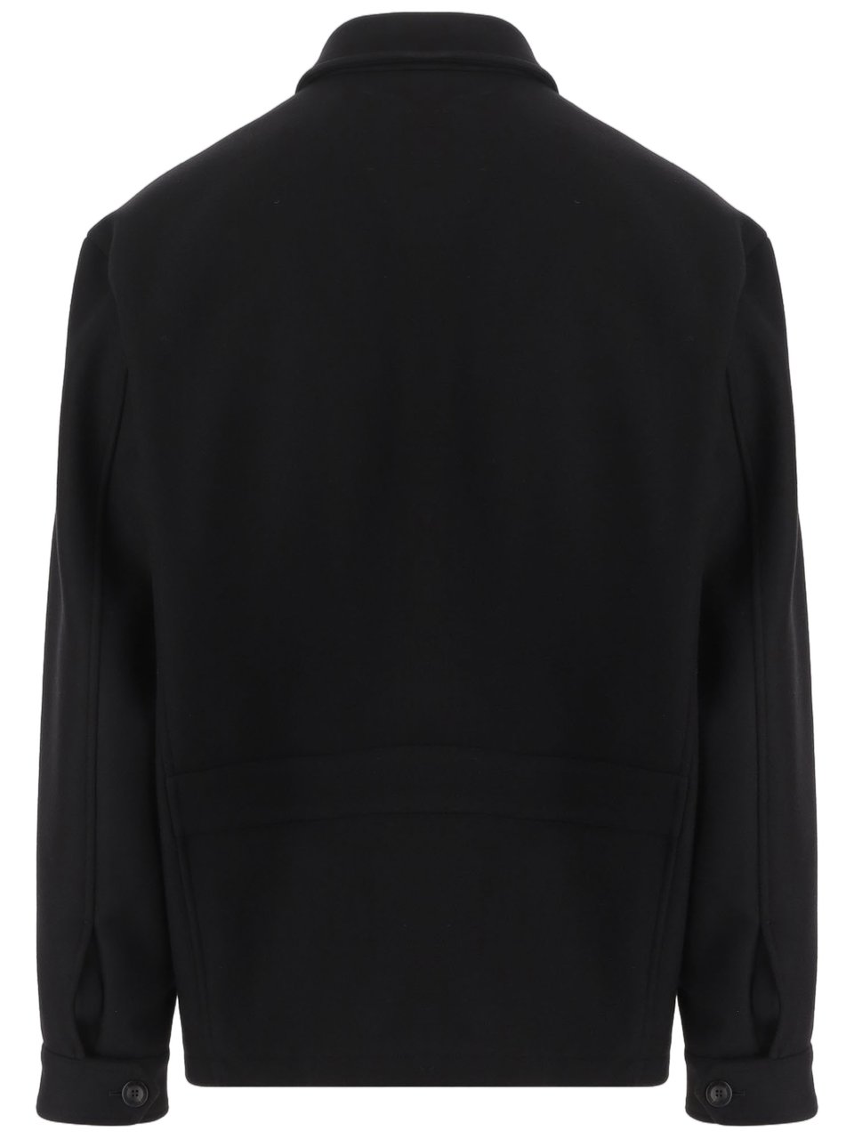 Giorgio Armani Black Wool and Cashmere Coat Zwart