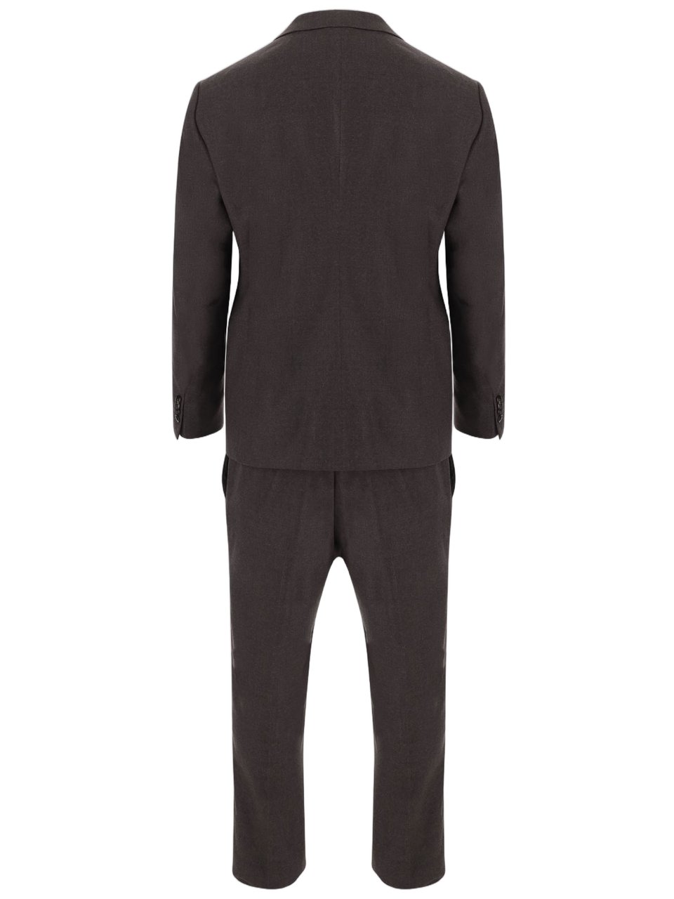 Giorgio Armani Tailored Wool Suit With Notched Lapel And Polished Finish Zwart