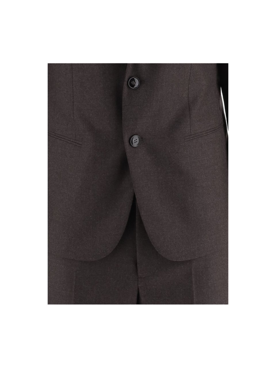 Giorgio Armani Tailored Wool Suit With Notched Lapel And Polished Finish Zwart