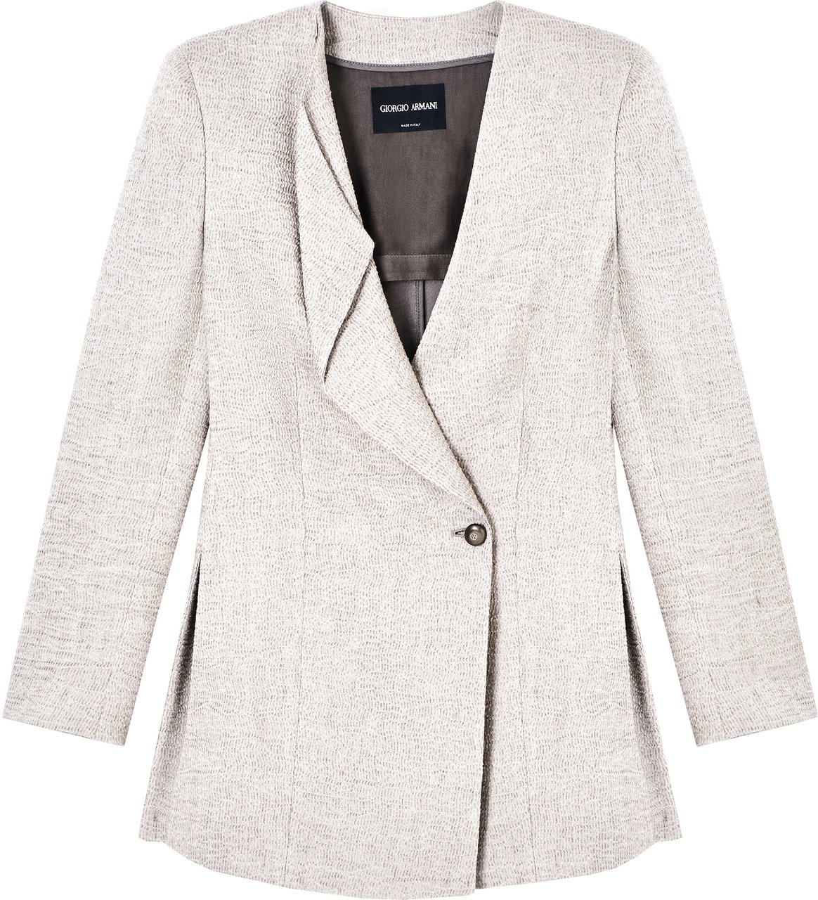 Giorgio Armani Tailored Textured Single-Button Woven Blazer Wit