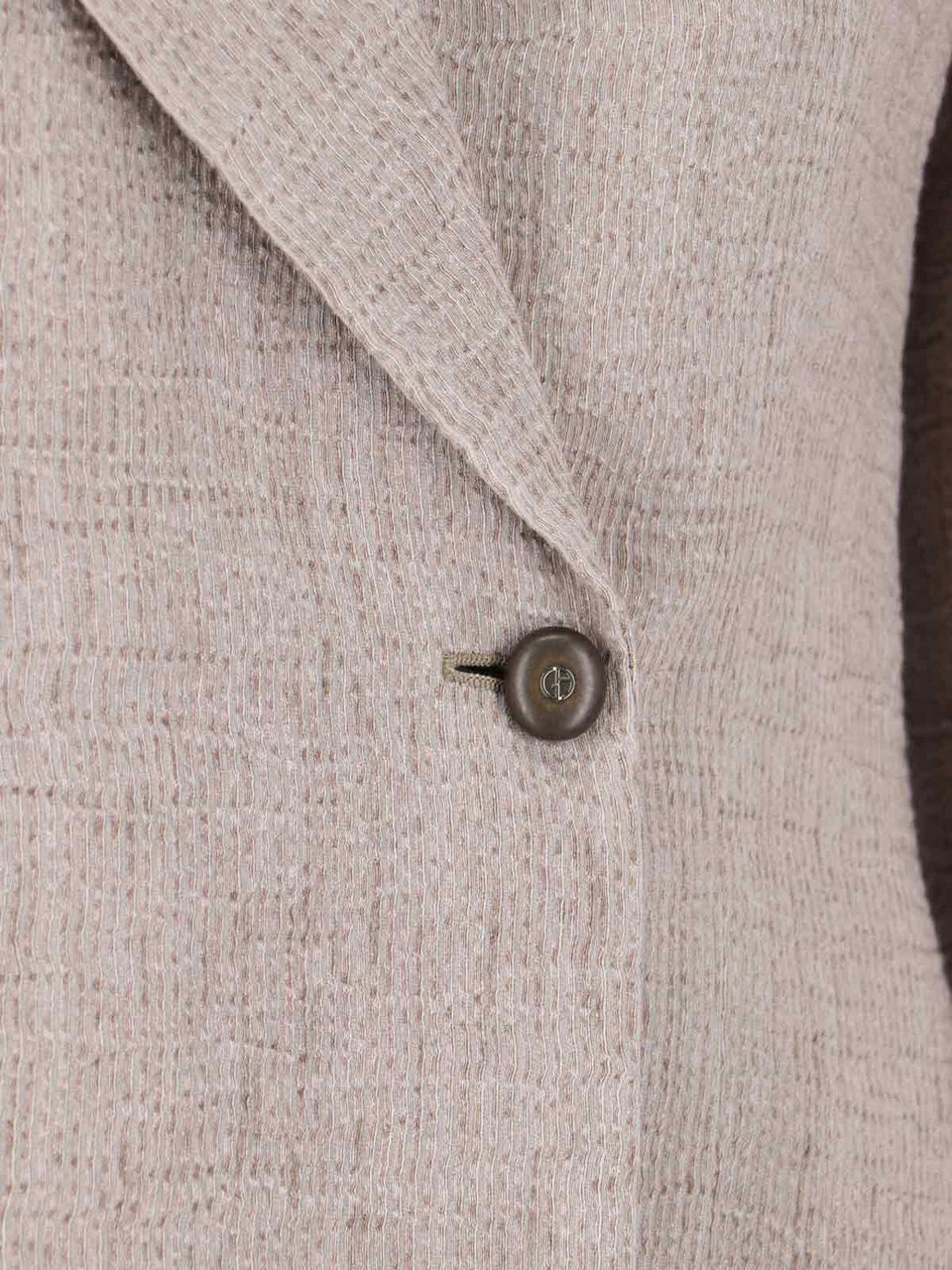 Giorgio Armani Dove Grey Lapel Neckline Linen-Silk Blazer Wit