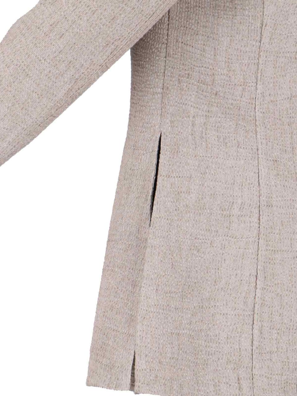 Giorgio Armani Dove Grey Lapel Neckline Linen-Silk Blazer Wit