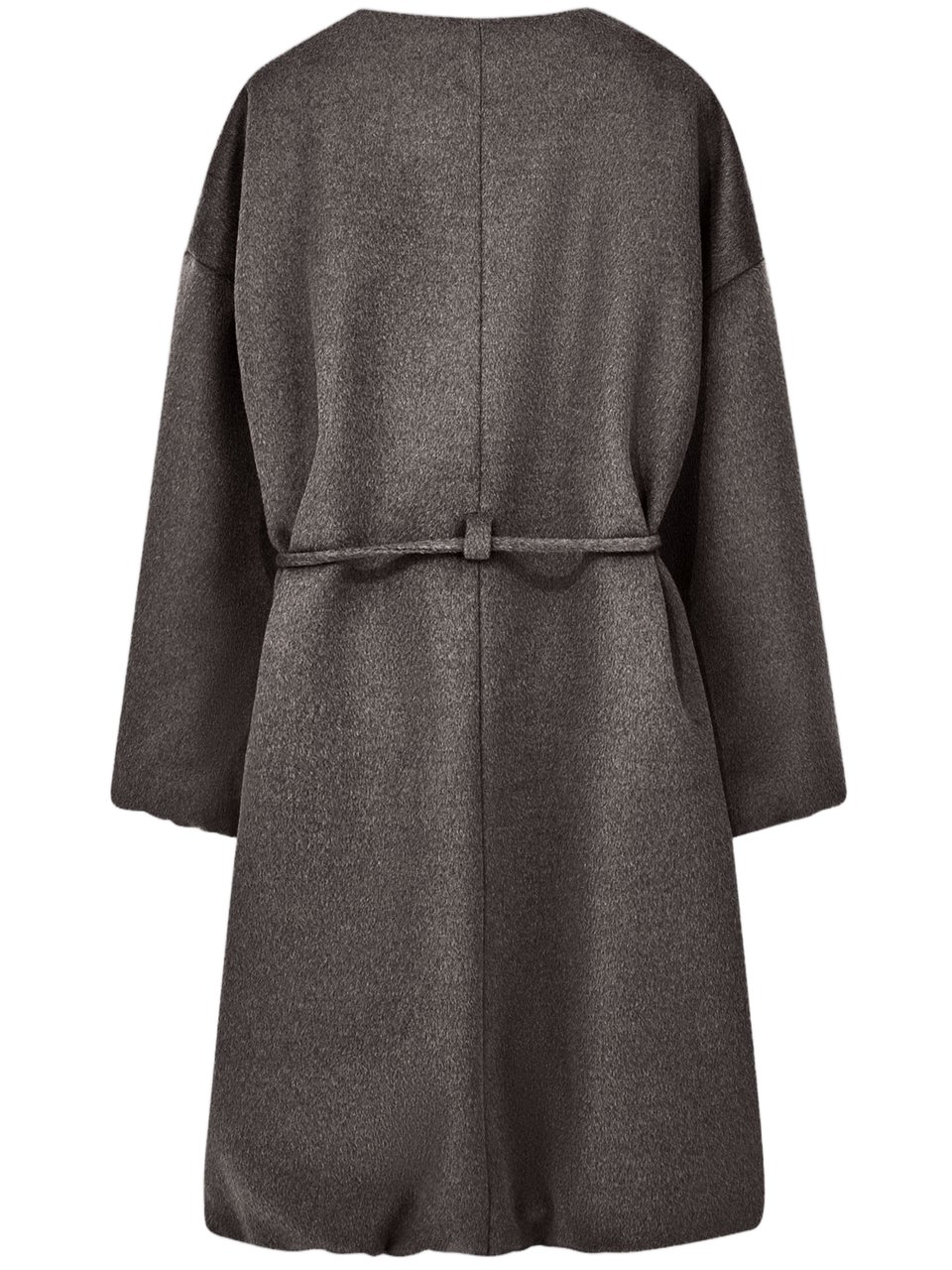 Giorgio Armani Gray Oversized Belted Wool Coat Grijs