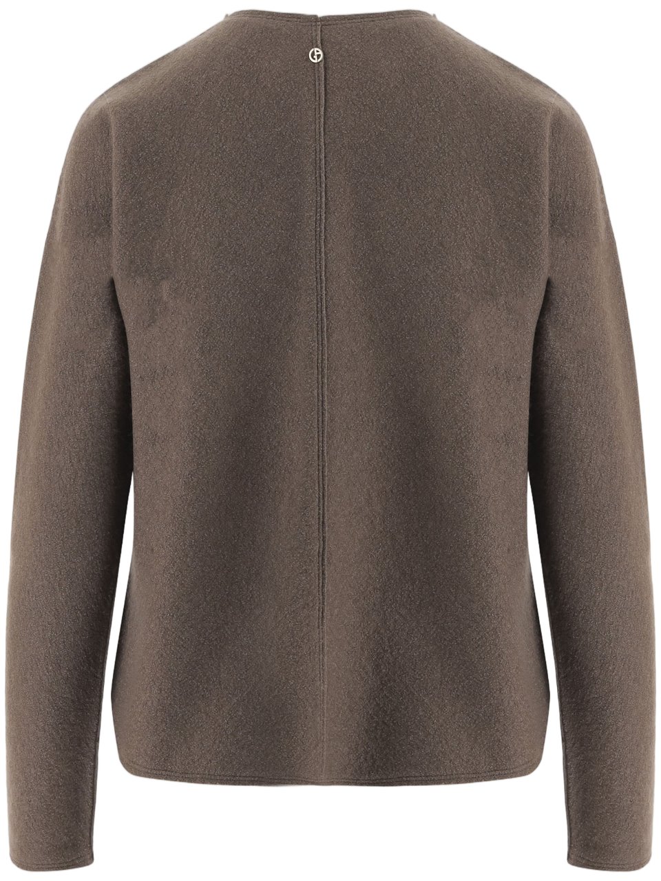 Giorgio Armani Silk and Cashmere Blend Sweater Grijs