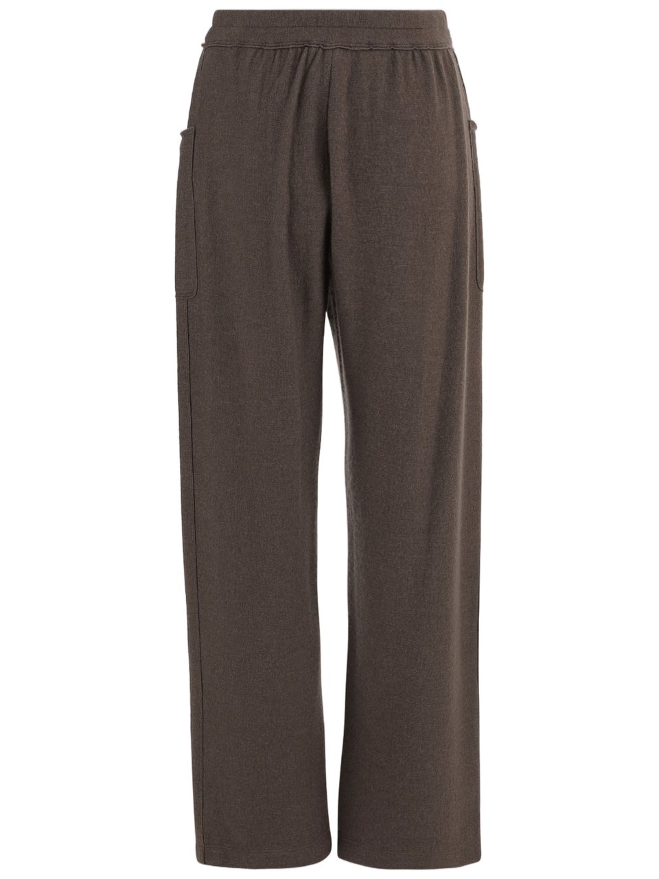 Giorgio Armani Wide-Leg Stretch Silk And Cashmere Trousers With Elastic Waistband Grijs