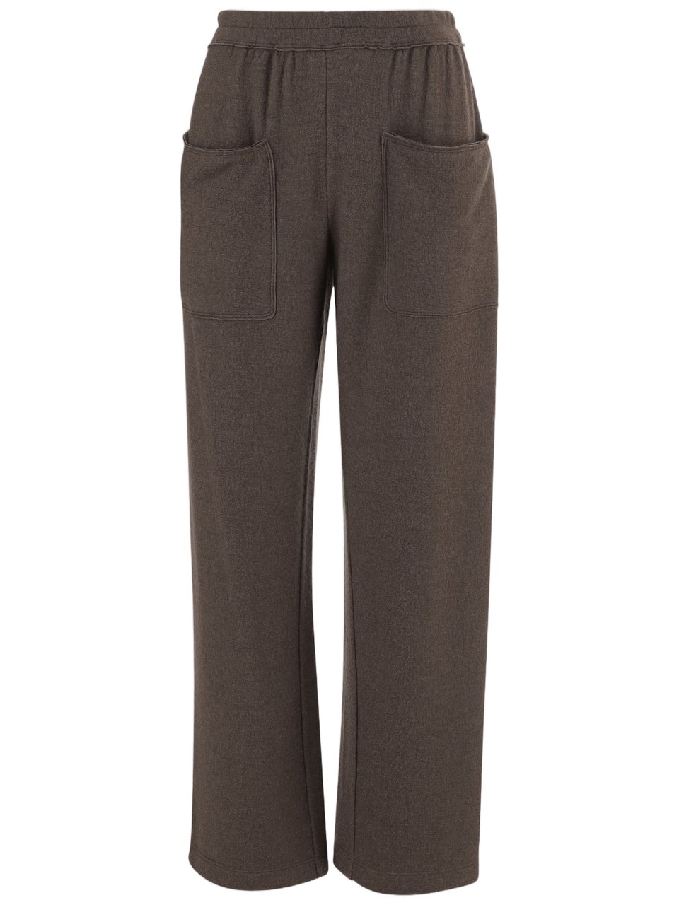 Giorgio Armani Wide-Leg Stretch Silk And Cashmere Trousers With Elastic Waistband Grijs