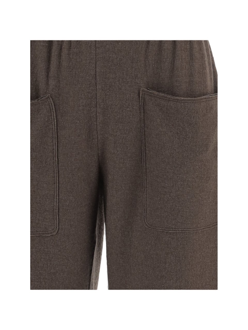 Giorgio Armani Wide-Leg Stretch Silk And Cashmere Trousers With Elastic Waistband Grijs