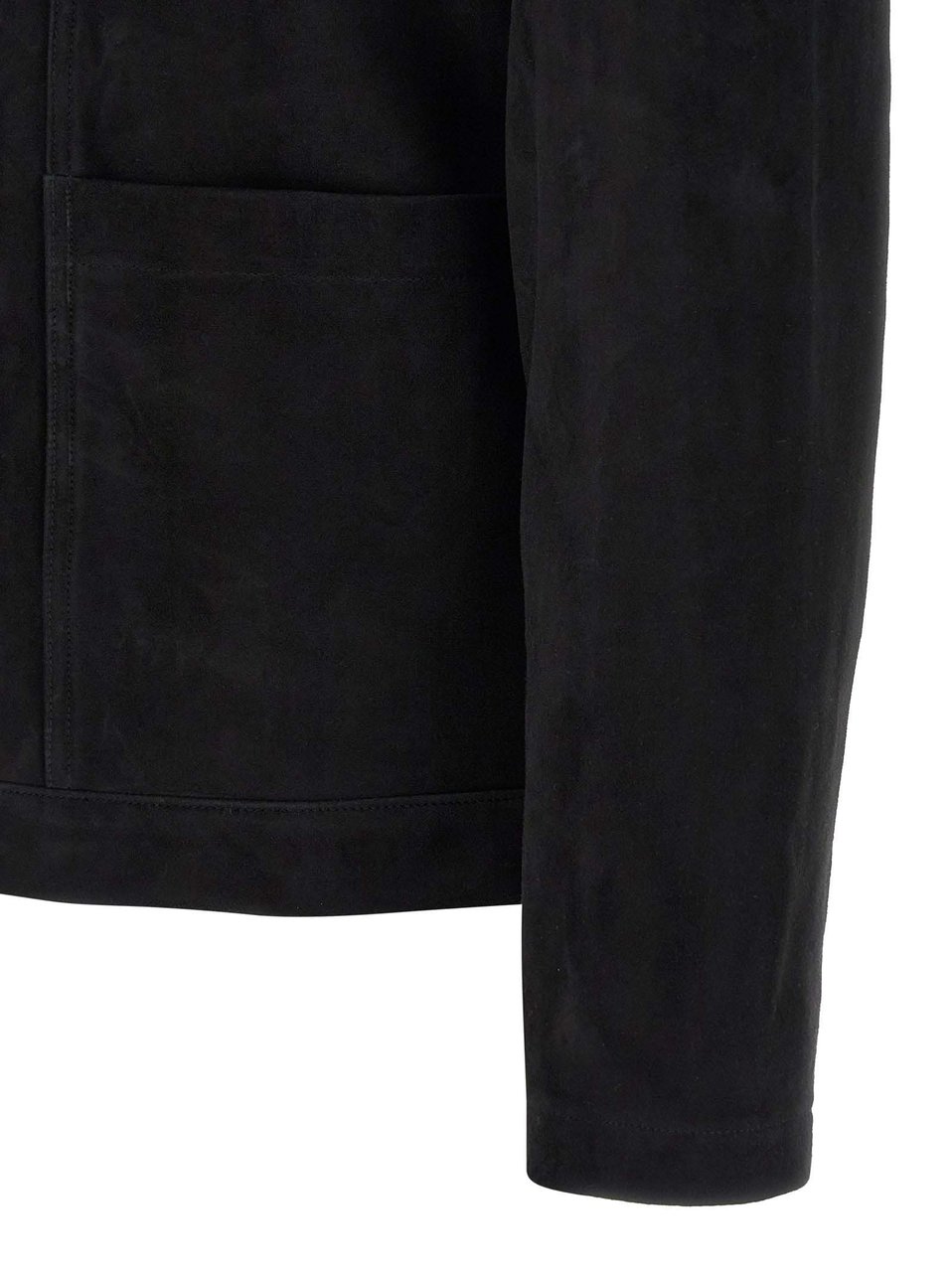 GIORGIO BRATO Black Suede Leather Leather Jacket Zwart