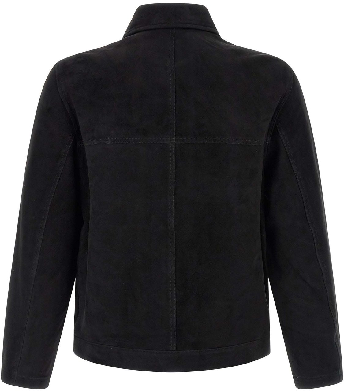 GIORGIO BRATO Black Suede Leather Leather Jacket Zwart