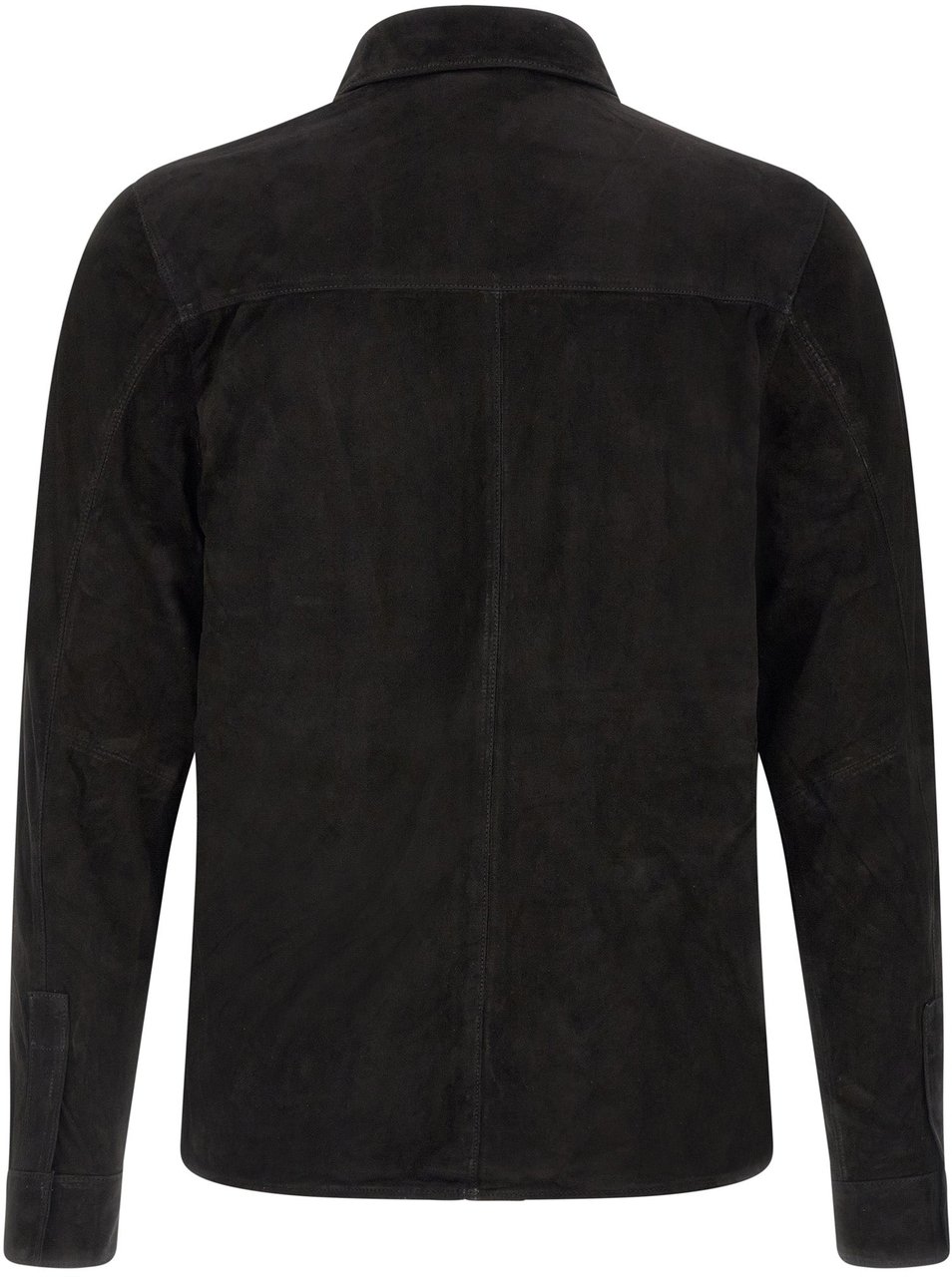 GIORGIO BRATO Black Suede Leather Blouse Zwart