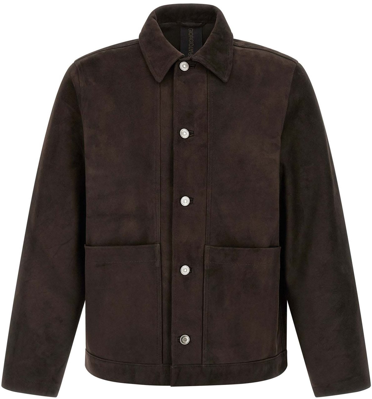 GIORGIO BRATO Brown Suede Leather Leather Jacket Bruin
