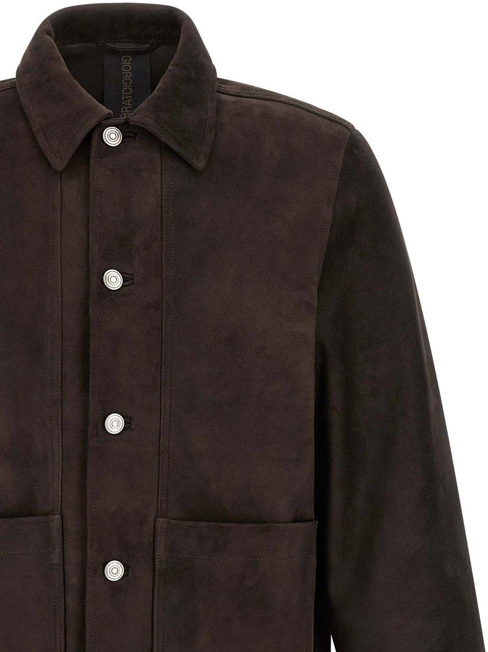 GIORGIO BRATO Brown Suede Leather Leather Jacket Bruin