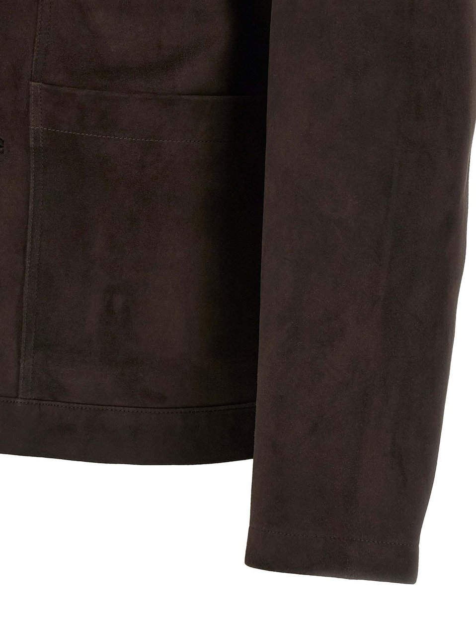GIORGIO BRATO Brown Suede Leather Leather Jacket Bruin