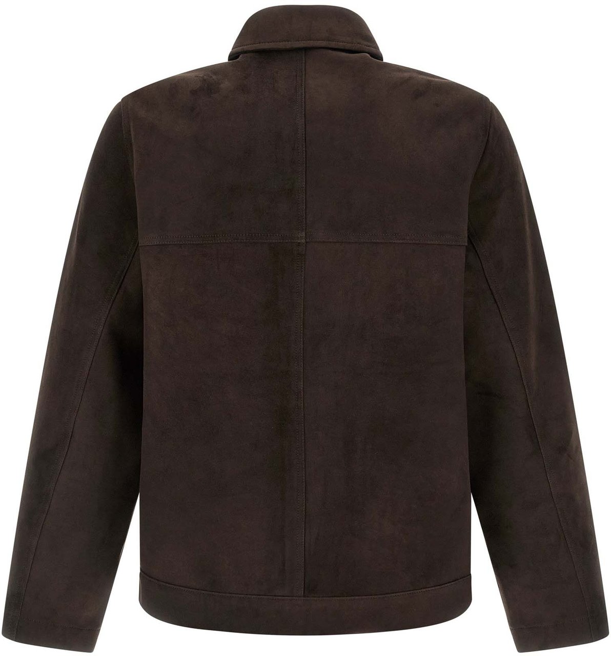 GIORGIO BRATO Brown Suede Leather Leather Jacket Bruin