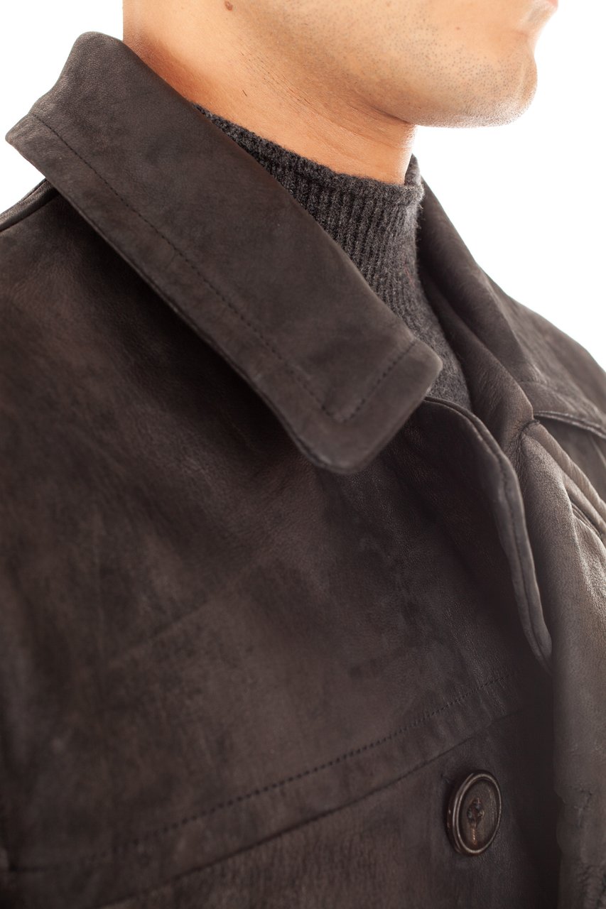 Giorgio Brato Artisanal Peacoat Leather Zwart
