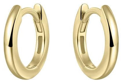 Gisser Jewels Gisser Jewels Oorringen KCA2/13.5Y 925 Zilver Half Bol met Geelgoud Plating 2mm breed 13.5mm doorsnede Divers