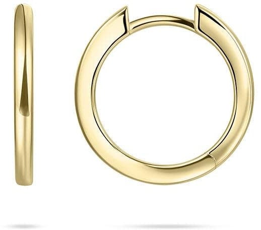 Gisser Jewels Gisser Jewels Oorringen KCA2/18Y 925 Zilver Half Bol Gerhodineerd 2mm breed 18mm doorsnede Goud