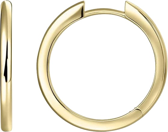 Gisser Jewels Gisser Jewels Oorringen KCA2/22Y 925 Zilver Half Bol met Geelgoud Plating 2mm breed 22mm doorsnede Goud