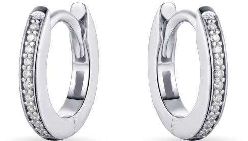 Gisser Jewels Gisser Jewels Oorringen KCD2/12 925 Zilver Gerhodineerd met Zirkonia 2mm breed 12mm doorsnede Divers