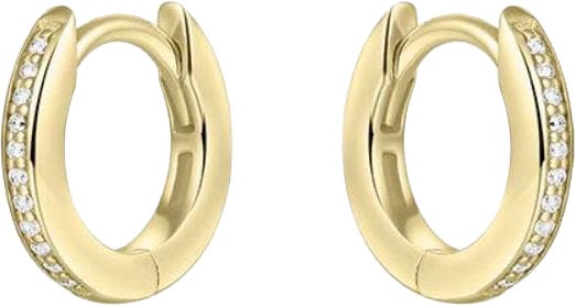 Gisser Jewels Gisser Jewels Oorringen KCD2/12Y 925 Zilver met Gele Plating 2mm breed 12mm doorsnede Goud