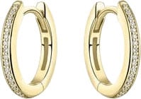 Gisser Jewels Gisser Jewels Oorbellen KCD2/15Y Zilver met Geelgouden Plating met Zirkonia 2mm x 15mm Goud