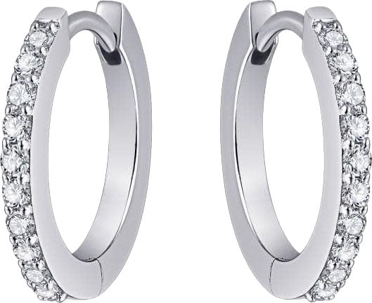 Gisser Jewels Gisser Jewels Oorringen KCF2/18 925 Zilver met Zirkonia 2mm breed 18mm doorsnede Zilver