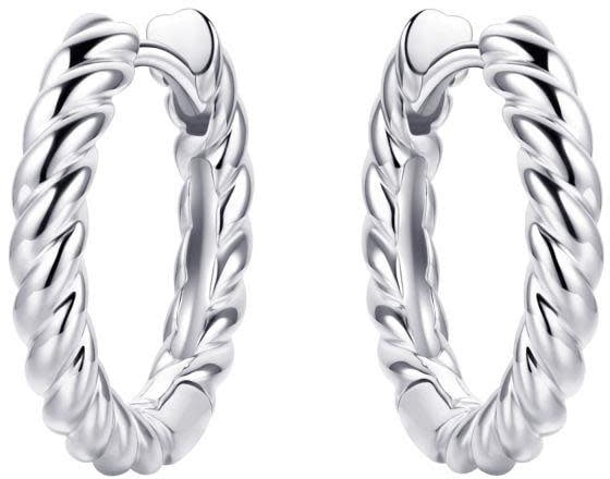 Gisser Jewels Gisser Jewels Oorringen KCJ3/18 925 Zilver Gedraaid 3mm breed 18mm doorsnede Divers