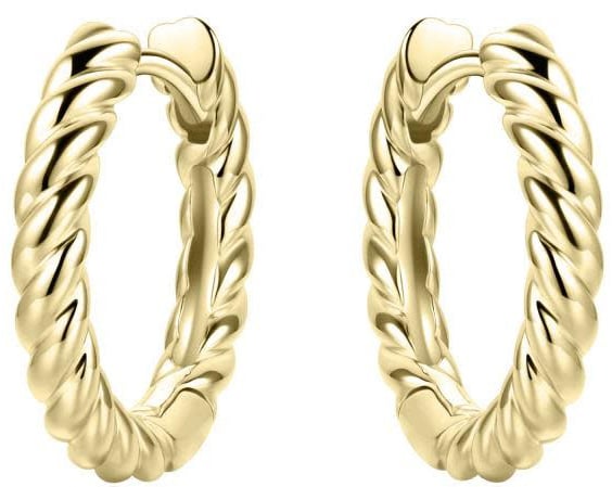 Gisser Jewels Gisser Jewels Oorringen KCJ3/18Y 9252  Zilver met Geelgoud Plating Gedraaid 3mm breed 18mm doorsnede Divers