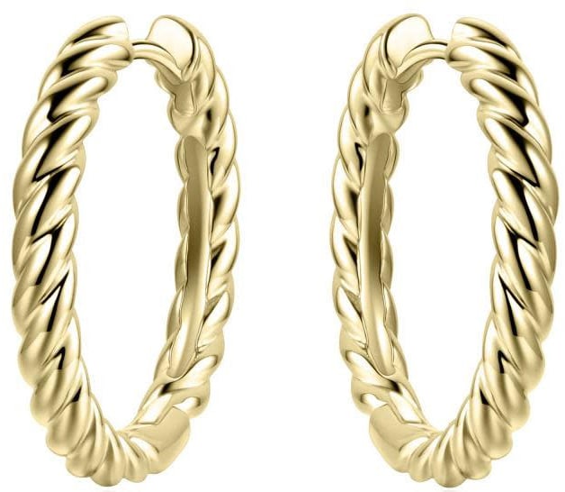 Gisser Jewels Gisser Jewels Oorringen KCJ3/22Y 9252  Zilver met Geelgoud Plating Gedraaid 3mm breed 22mm doorsnede Divers